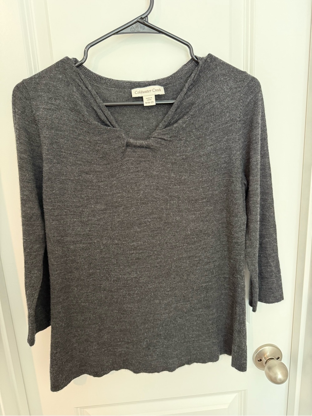 Coldwater Creek Women's Charcoal 3/4 sleeves Top
